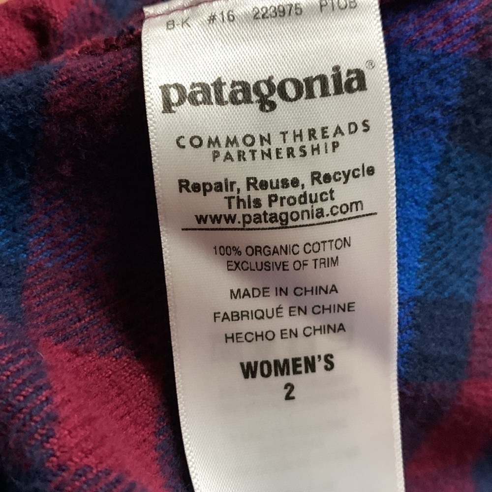 Patagonia Flannel Button Up Shirt Size 2 - Picture 10 of 10